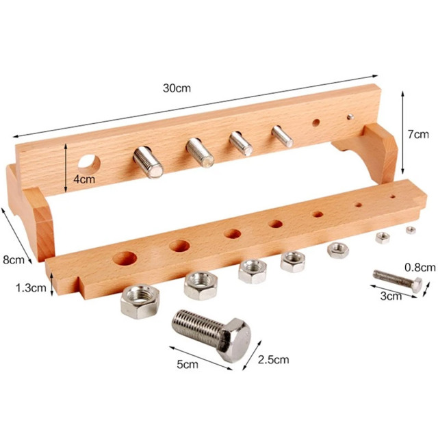 New Wooden Popular Learning Educational Sensorial Montessori Toys Nuts And Bolts