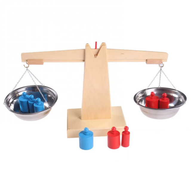 Starlink Early Childhood Education Wooden Balance Beam Weighing Scale Montessori Sensorial Toys