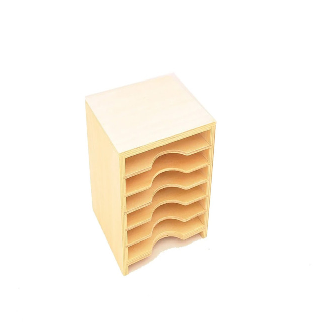 Montessori Materials Cabinet for Geometric Form Cards and Leaf Cards 6 Shelves Montessori Toys