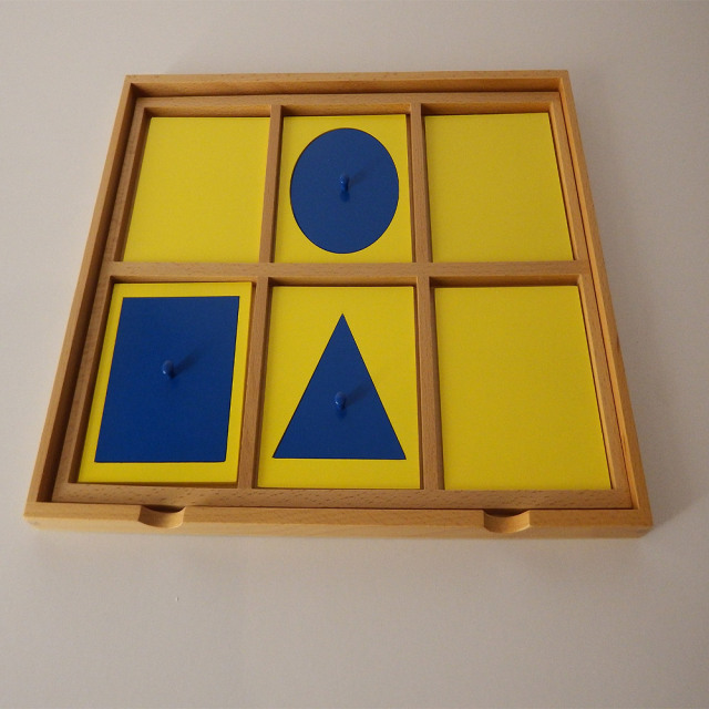 Montessori Materials Sensory Geometric Cabinet Children Toys Learning Shape Early Education Demonstration tray