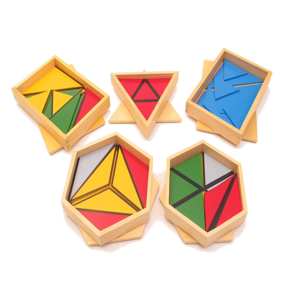 Starlink Wooden Educational Toys Montessori Material Mixed Senses Box Of Blue Triangles