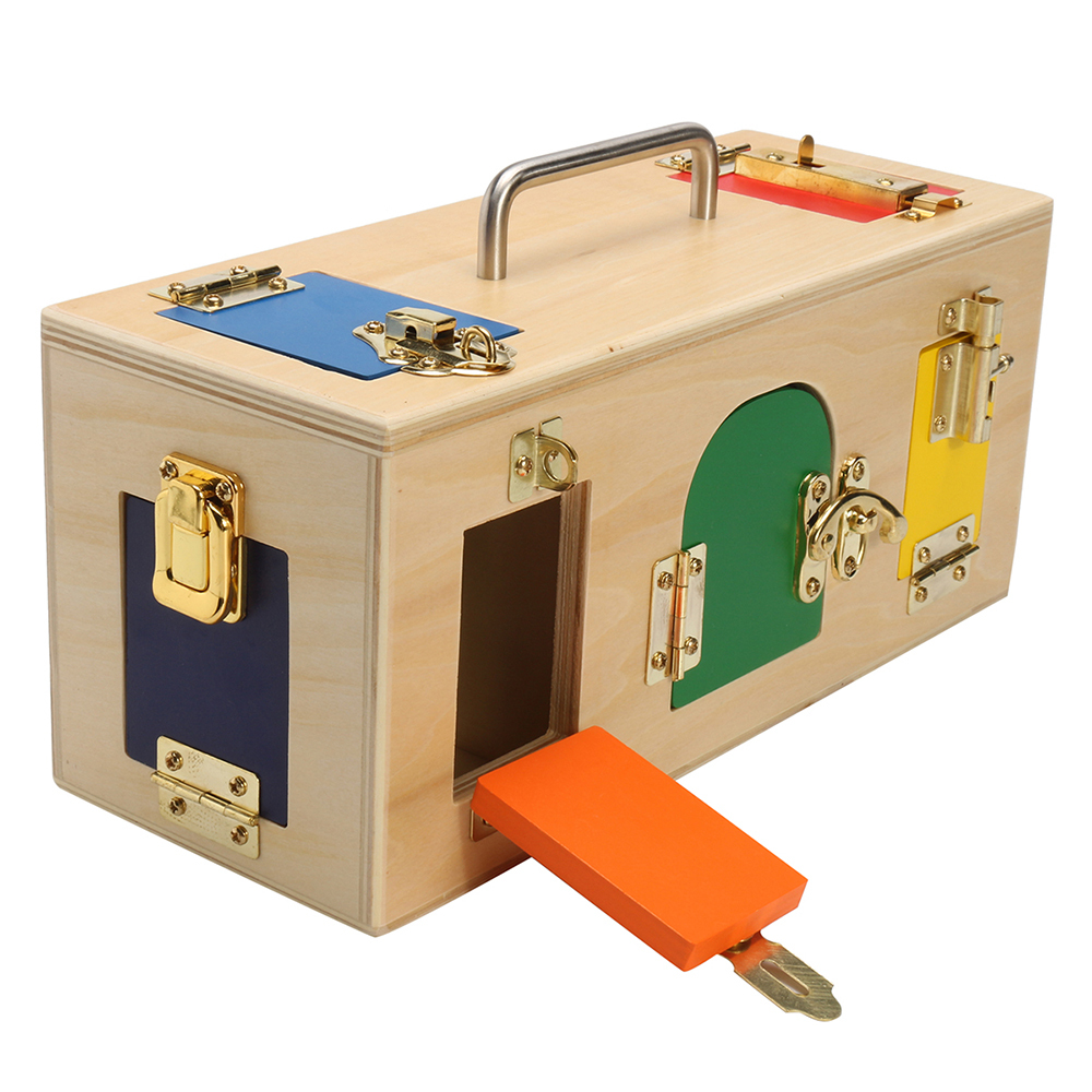 Baby Wooden Educational Toys For Montessori Material Lock Box Exercises Montessori Toys