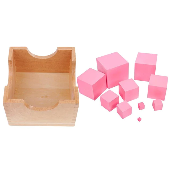 Montessori Educational Toys Kids Cards Teaching Material Montessori Toys Pink Tower Control Chart card