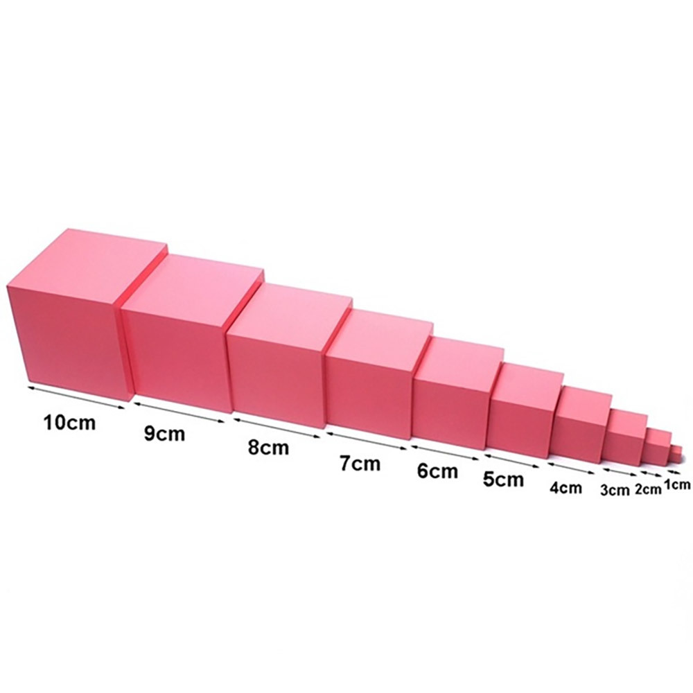 Education Wooden Toy Materiales Montessori Baby Toys Pink Tower Kids Gift Pink Tower Montessori Materials Sensorial
