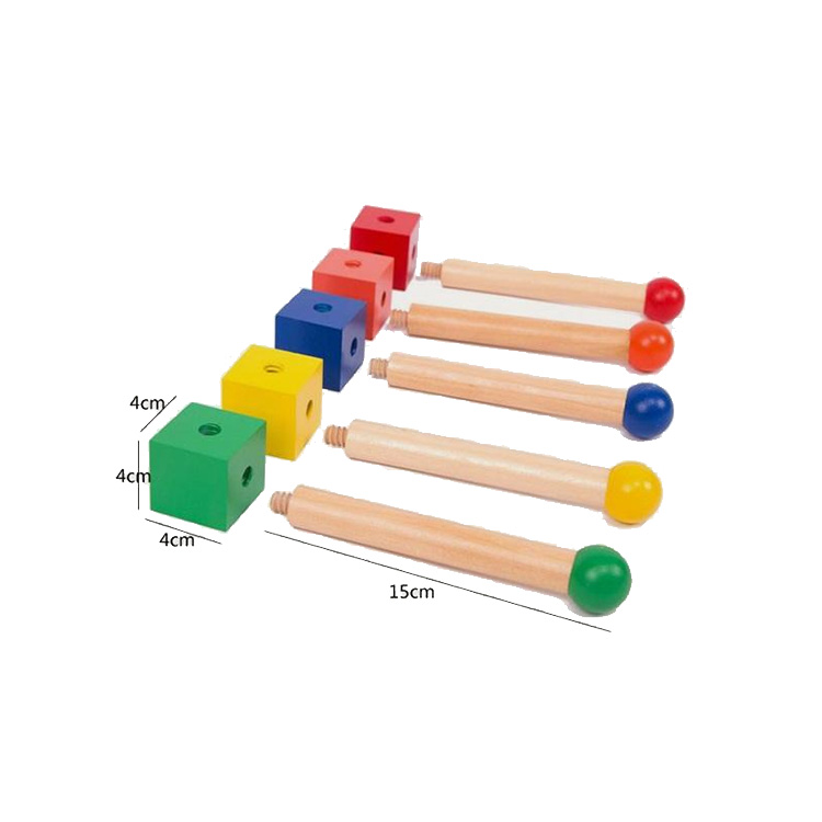 Montessori Practical Life Eye And Hand Coordination Wooden Montessori Materials Imbucare Peg Box Montessori Infant toys