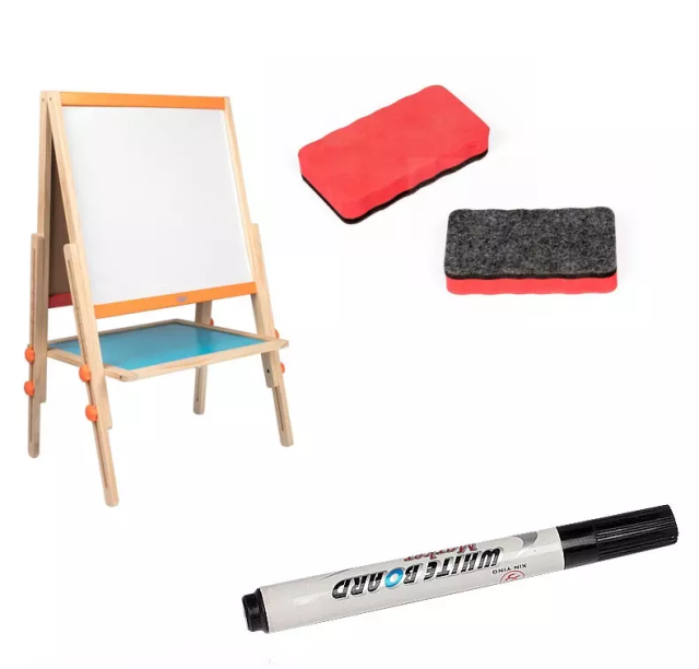 Children Double Sided Standing Adjustable Art Easel Magnetic Drawing Board Easel Montessori Toys For Kids