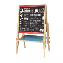 Montessori Large Wooden Learning Easel Stand Double Sided Adjustable Easel Standing Drawing Board For Kids