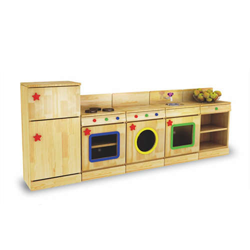 Preschool Classroom Furniture Wooden Kitchen Toys Set Role Play Mini Kitchen Units Role Play Games