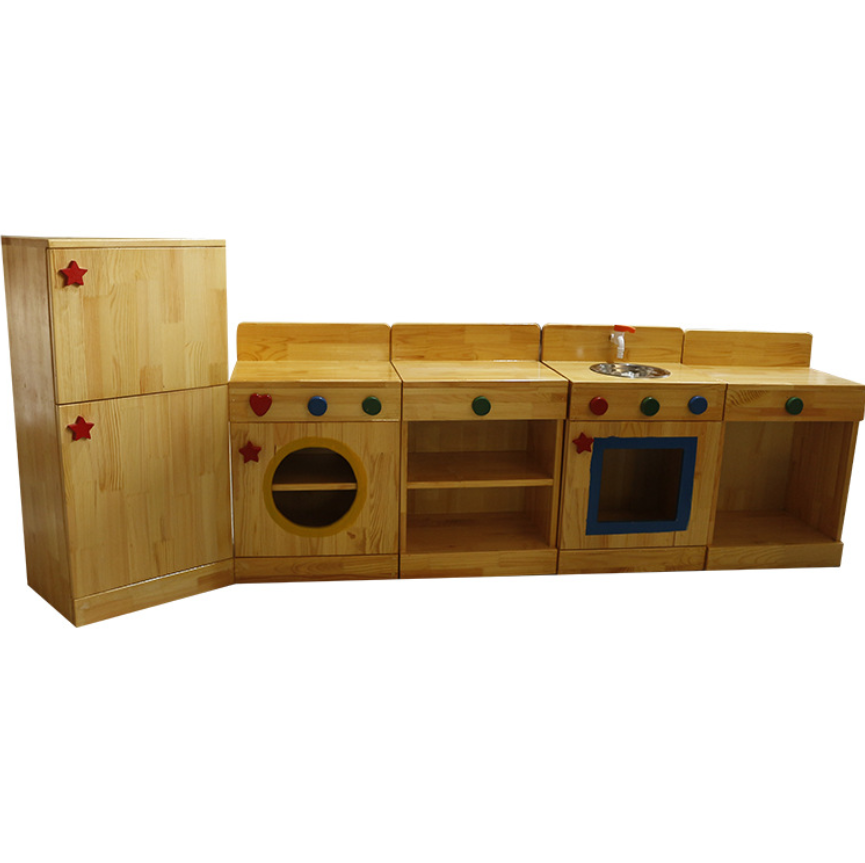Starlink 2022 New Style Kids Wooden Kitchen Furniture Role Play Toy Kitchen Play Set