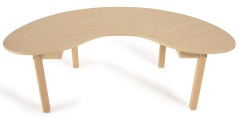 Hot Sales School Furniture Classroom Comfortable Tbale Desk For Student Modern Customized Moon shaped Wood Tbale For Kids