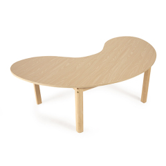 Hot Sales School Furniture Classroom Comfortable Tbale Desk For Student Modern Customized Moon shaped Wood Tbale For Kids