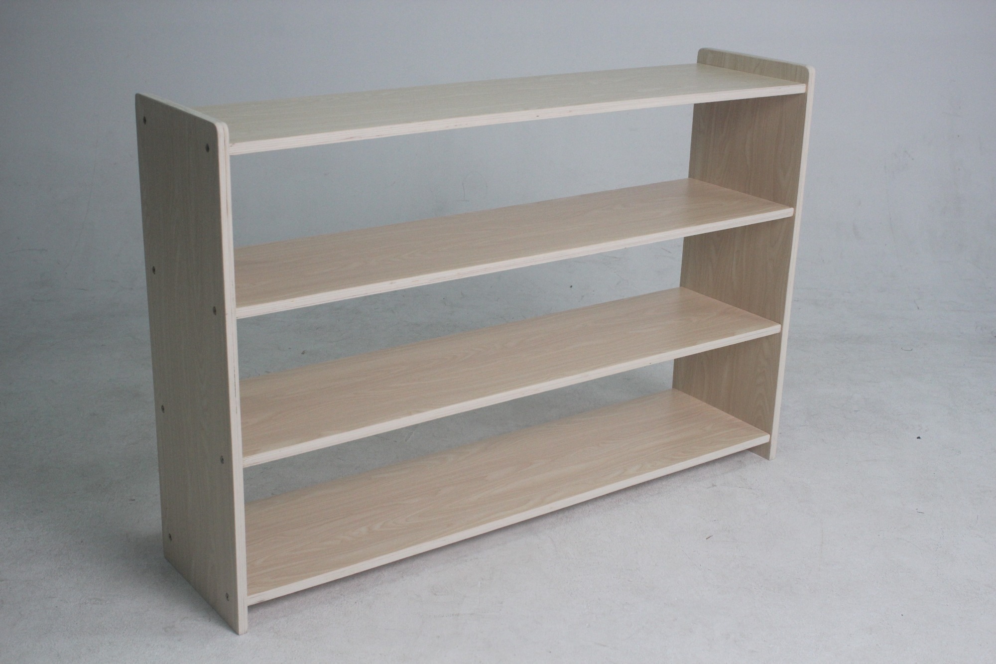 Preschool Kindergarten Wooden Kids Furniture Children's Wooden Shelf With Four Layers For Toys Displaying Wooden Shelf Kids