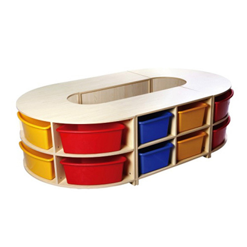 Hot Sale High Quality Daycare Furniture Kids Wooden Toy Storage Cabinet Organizers
