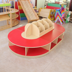 Hot Sale High Quality Daycare Furniture Kids Wooden Toy Storage Cabinet Organizers