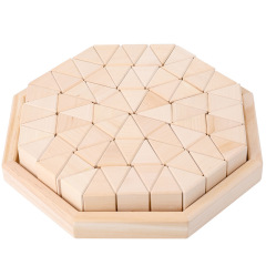 New Design Children Montessori Education Block Wooden Rainbow Triangle Shape Blocks Toy Building Blocks Toy