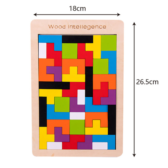 Kids Educational Toy Wooden Training Geometry Intelligence Tangram Puzzle Magnetic Block Board