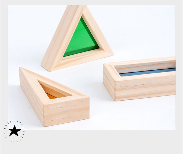 Baby Montessori Kids Toy Educational Toy Rainbow Acrylic Wooden Building Blocks