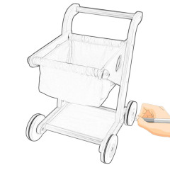 Wooden Toy Pram Baby Walker Stroller Baby Push Walker Baby Trolley Cart Learning Walker