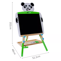 Double Sided Kids Magnetic Wooden Drawing Writing Board Kids Wooden Magnetic Easel Panda Kids Toys