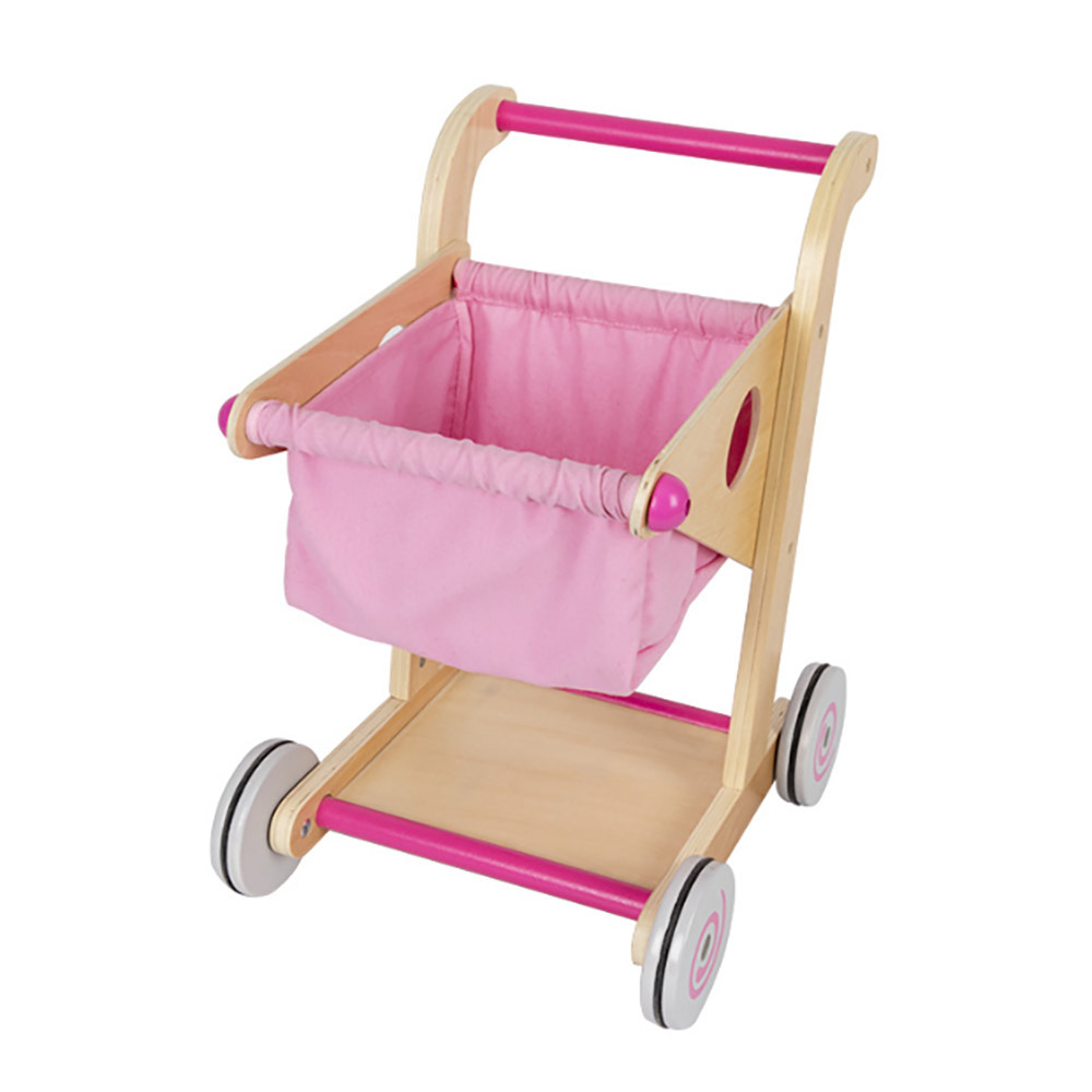 Wooden Toy Pram Baby Walker Stroller Baby Push Walker Baby Trolley Cart Learning Walker