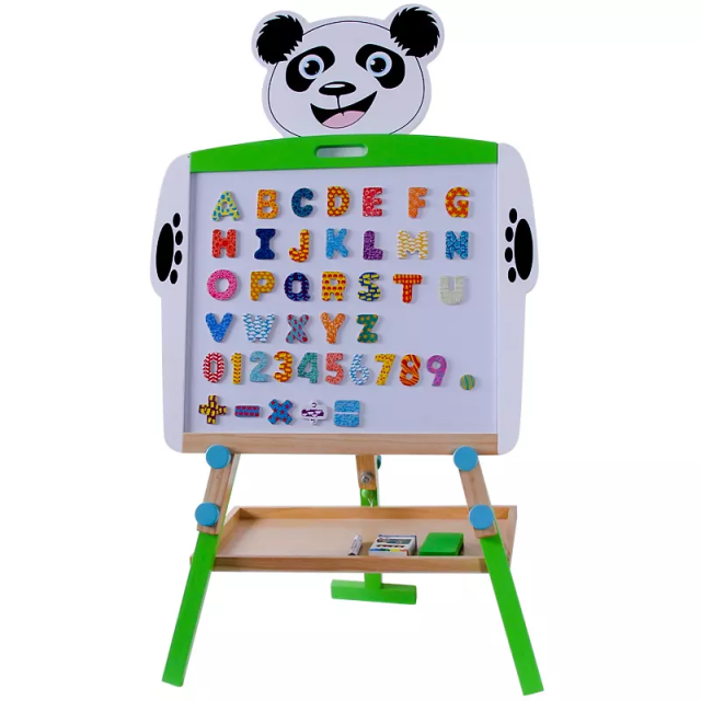 Popular Panda Design Magnetic Drawing Board Kids Learning Wooden Easel Toys