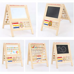 Kids Wooden Learning Game Montessori Painting Board Kids Drawing Boards Toys For Infant Learning Educational