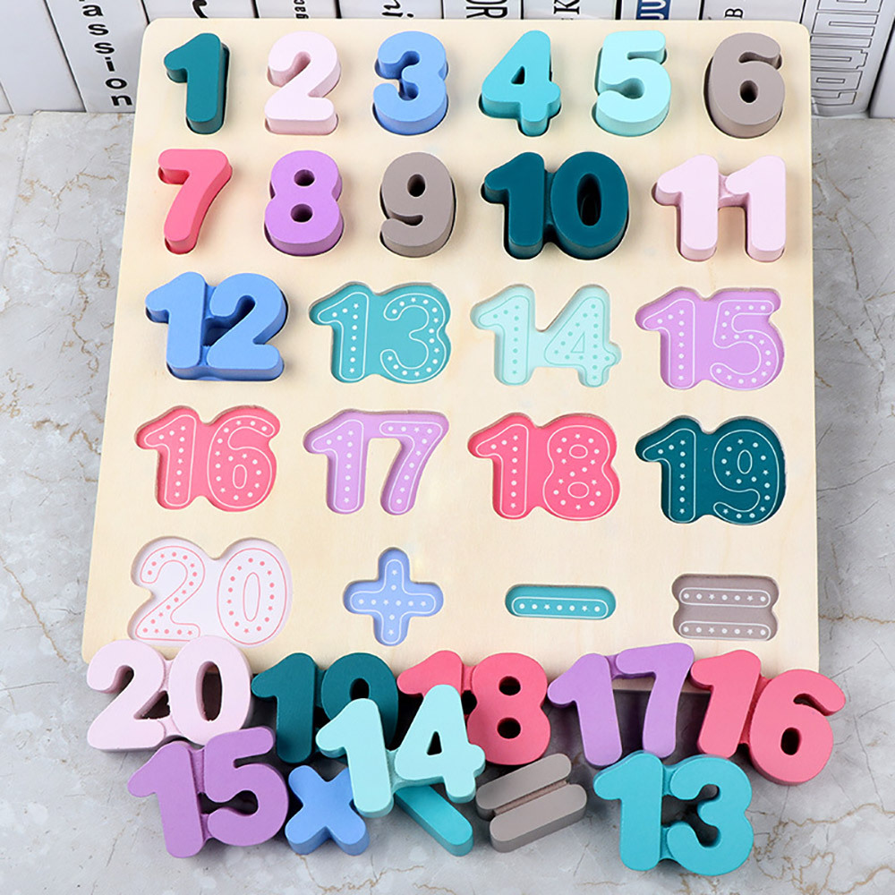 Wooden Macaron Color Early Learning Jigsaw Number Puzzle Wooden Toy Montessori Juegos Montessori