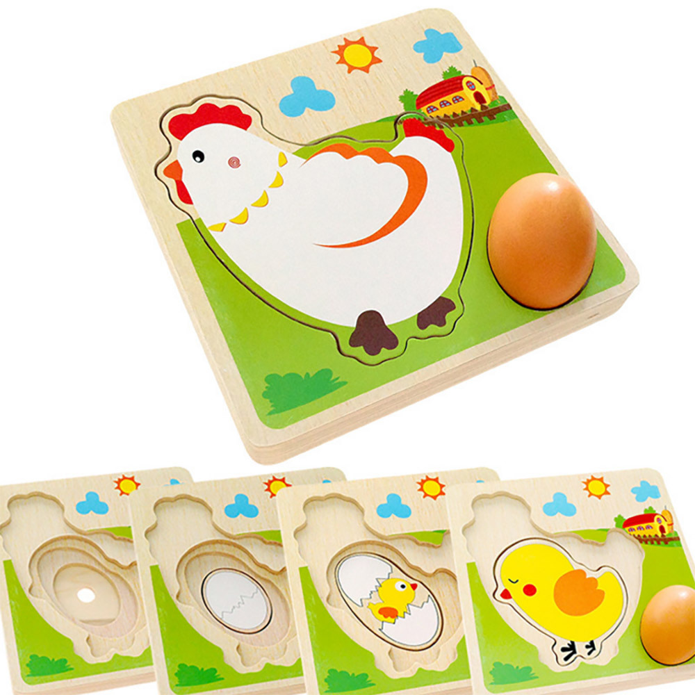 Puzzle Baby Wooden Toys Kindergarten Montessori Early Education Toy Chicken Growth Toys Montessori Spielzeug