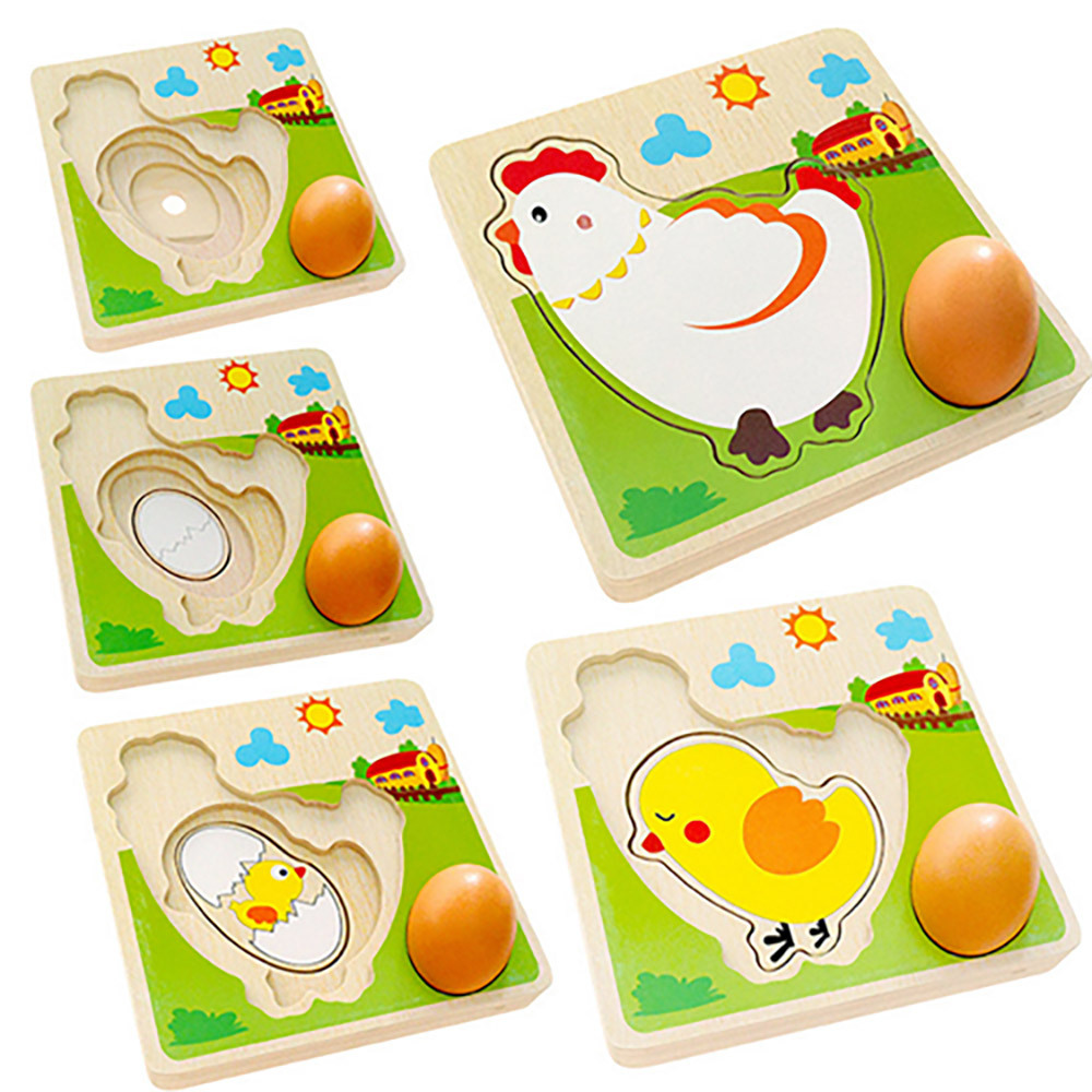 Puzzle Baby Wooden Toys Kindergarten Montessori Early Education Toy Chicken Growth Toys Montessori Spielzeug