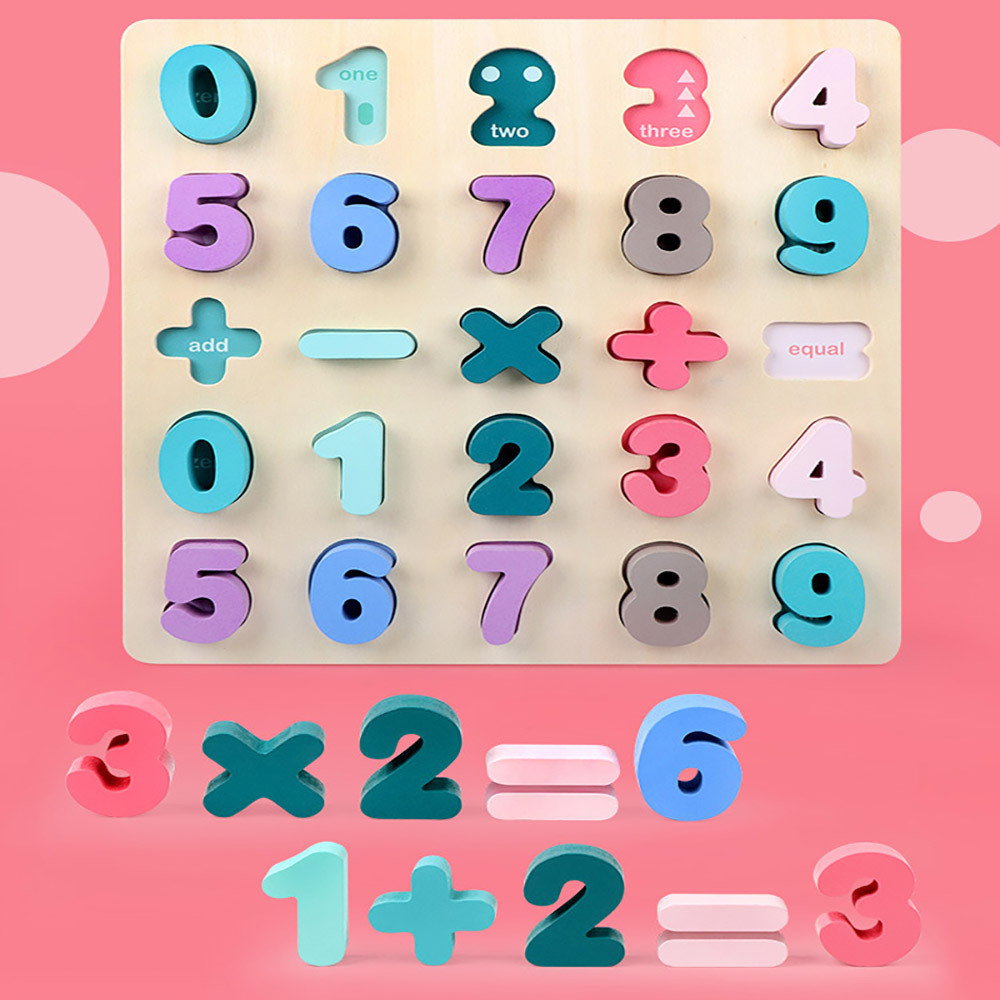 Wooden Macaron Color Early Learning Jigsaw Number Puzzle Wooden Toy Montessori Juegos Montessori