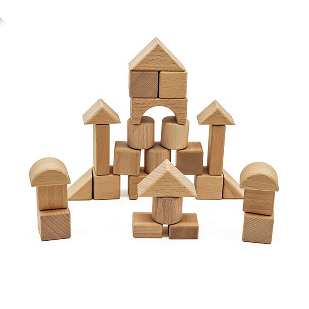 Montessori Toy Wooden Building Blocks Early Learning Toys Color Shape Educational Kids Stacked Blocks