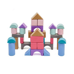 Montessori Toy Wooden Building Blocks Early Learning Toys Color Shape Educational Kids Stacked Blocks