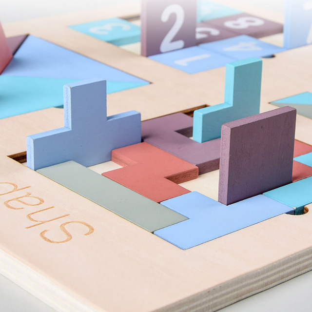 Kids Montessori Learning Jigsaw Puzzle Game Fun Toy Shapes Tangram Board