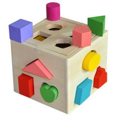 Baby Shape Matching Building Blocks Intelligence Box Baby Children Educational Toys Wooden
