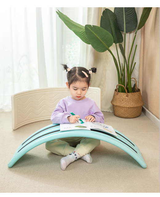Eco Friendly Balancing Toy Wobbel Wobble Board Game Wood Kids Yoga Curvy Fitness Balance Board For Kids