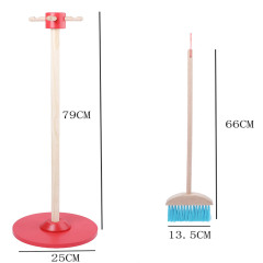 Wooden Toys Clean House Cleaning Tools Stand For Cleaning Equipment Montessori Practical Life Kids Educational Toys