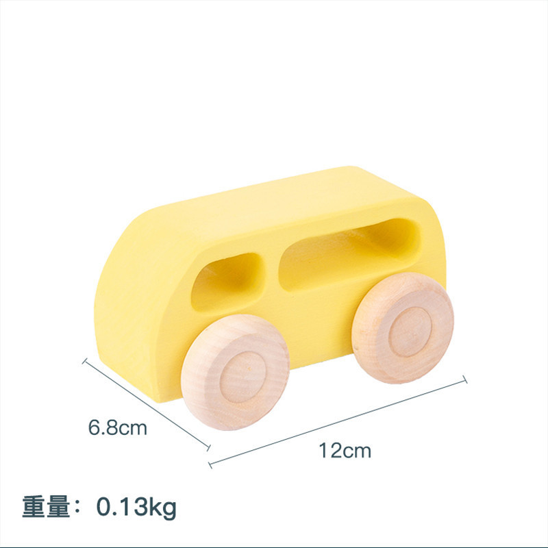 Montessori Educational Toy Children Wooden Cars Kids Stack Rainbow Toys Toddler Wooden Car Toy