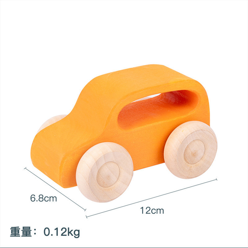 Montessori Educational Toy Children Wooden Cars Kids Stack Rainbow Toys Toddler Wooden Car Toy