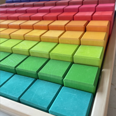 Wooden Rainbow Education Toys Play Stacking Game Learning Toy Geometry Building Blocks Rainbow Stacker toys