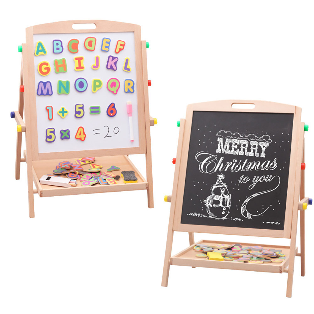 High Quality Kids Wooden Easel Toy Drawing Writing Easel Wood Activity Easel Board For Kids