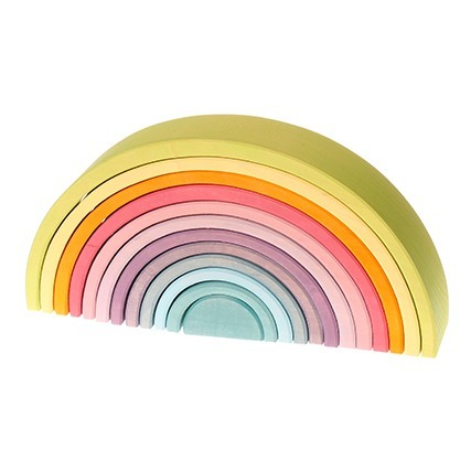 Large Wooden Rainbow Stacker Rainbow Stacking Toys Montessori Learning Toys Rainbow Blocks Early Education Toys