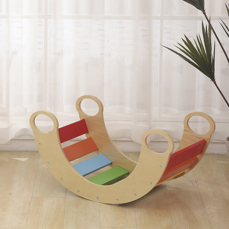 Wooden Kids Play Gym Montessori Triangle Kids Toys Climber Playground Climbing Triangle Montessori Pickler Triangle With Ramp