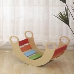 Wooden Kids Play Gym Montessori Triangle Kids Toys Climber Playground Climbing Triangle Montessori Pickler Triangle With Ramp