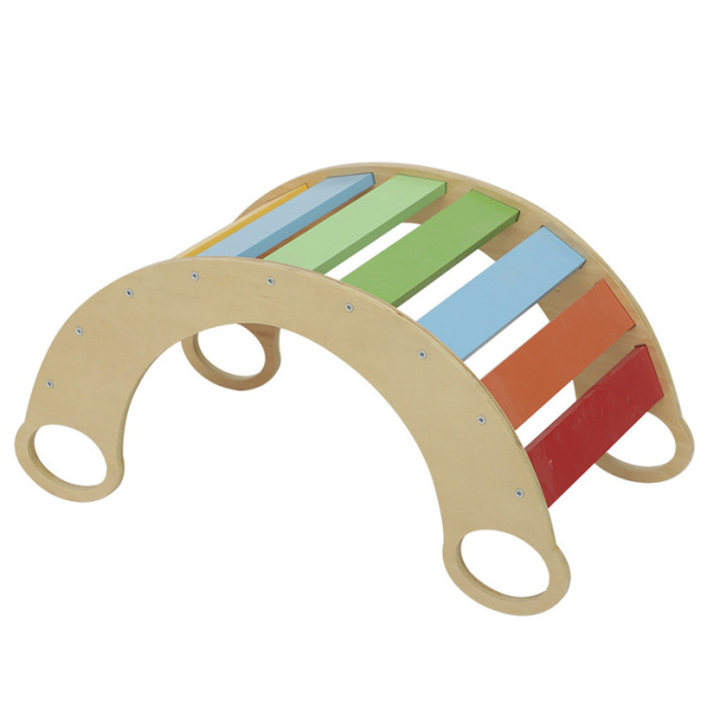 Wooden Pickler Triangle Set With Ramp Montessori Foldable Climbing Triangle For Toddler Montessori Indoor Play Set