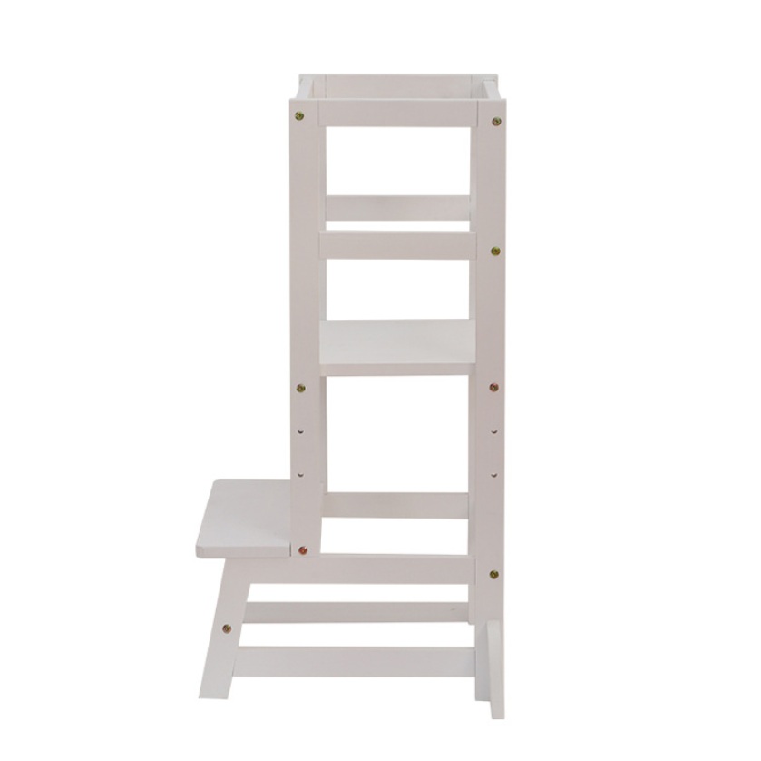 Wholesale Toddler Wooden Kitchen Helper Stool Wood Kitchen Hand Washing Stool Height Adjustable Montessori Learning Tower
