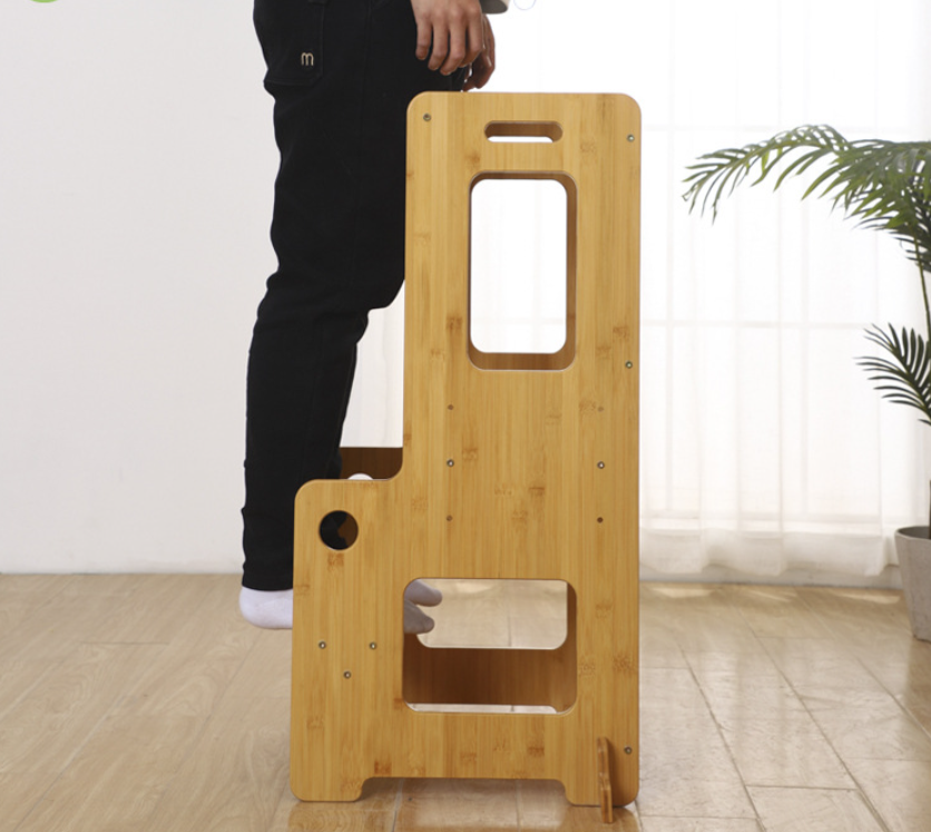 Kids Montessori Learning Tower Home Child Kitchen Helper Standing Kitchen Step Stool Safety Learning Tower Montessori