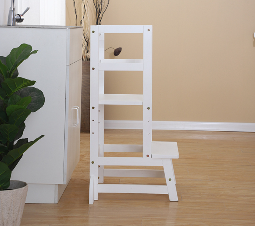 Adjustable Height Kids Kitchen Helper Learning Tower Kids Montessori Toddler Step Stool Wooden Learning Tower