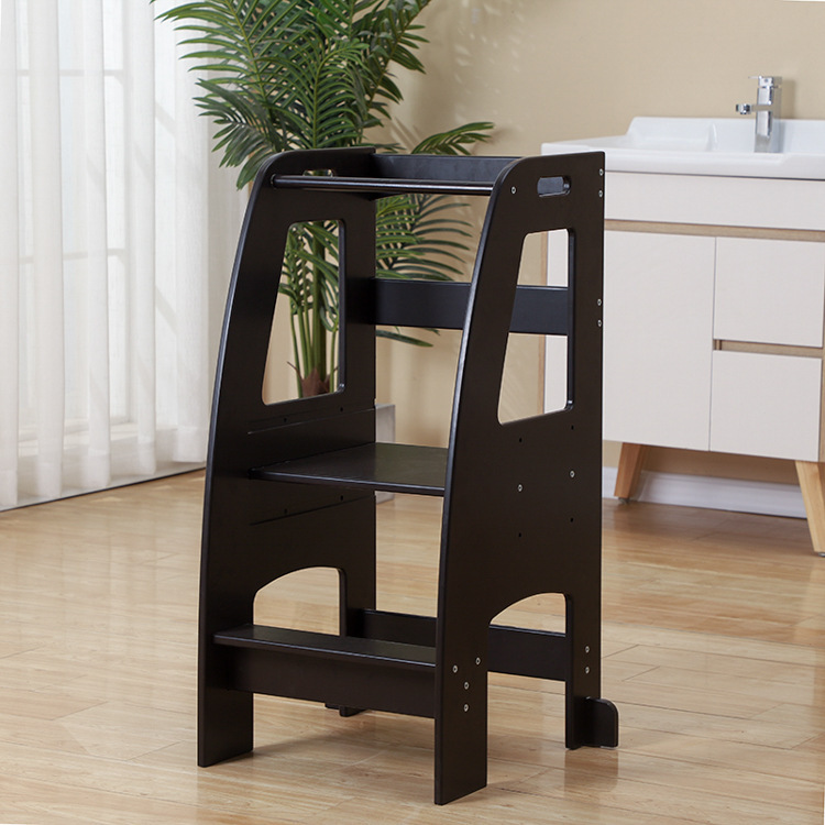 Adjustable Height Solid Wood Step Stool For Kids Learning Tower Kitchen Helper Tower For Kitchen Counter Kids Learning Stool