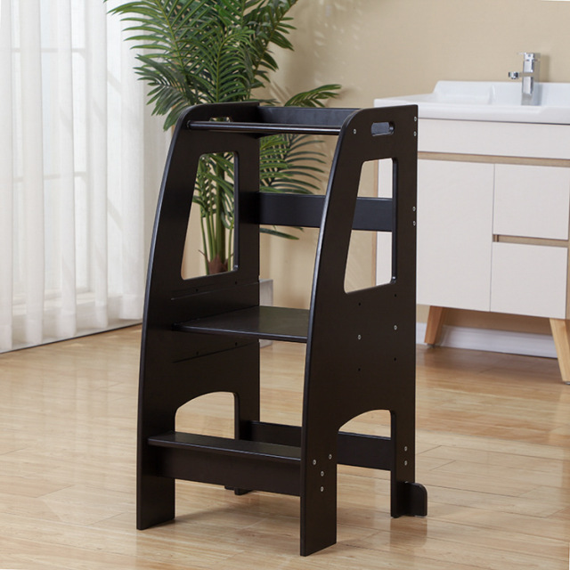 Adjustable Height Solid Wood Step Stool For Kids Learning Tower Kitchen Helper Tower For Kitchen Counter Kids Learning Stool