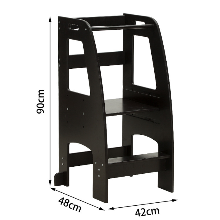 Adjustable Height Solid Wood Step Stool For Kids Learning Tower Kitchen Helper Tower For Kitchen Counter Kids Learning Stool